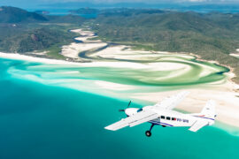 whitsunday islands scenic flight whitehaven beach backpacker australia